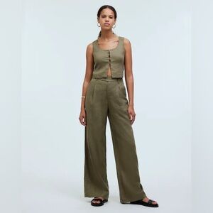 NWT Madewell Scoopneck Crop Tank in 100% Linen